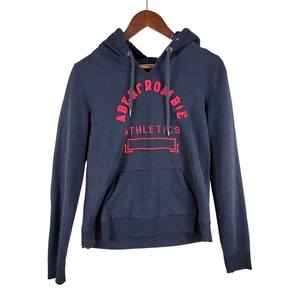 Abercrombie & Fitch New‎ York Hoodie Sweatshirt Youth Large Black Drawstring Y2K